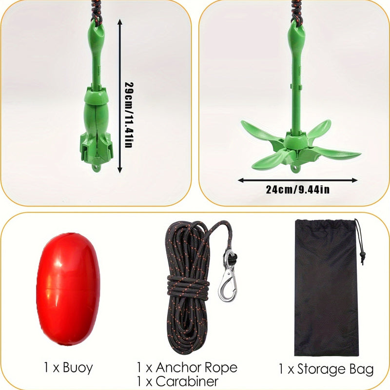A Set of Outdoor Kayak Anchors, 3.5-Pound Anchor System, Suitable for Kayaking, Canoeing, Fishing, Boating, And Kayak Accessories.