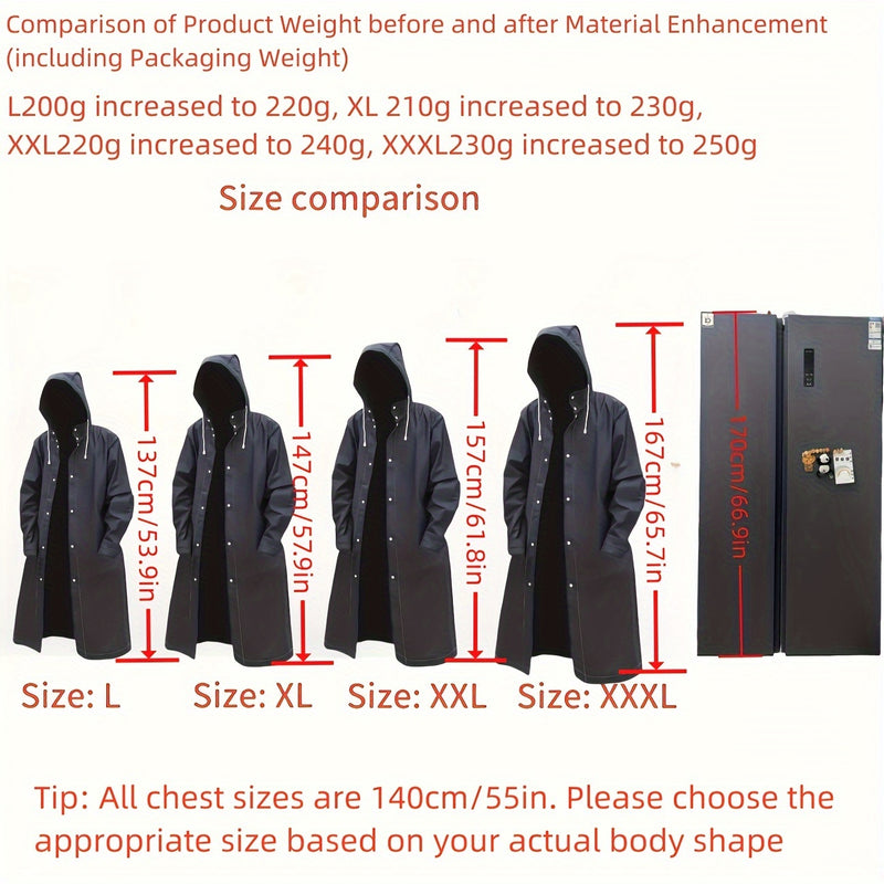 Black Fashion Adult Waterproof Long Raincoat Women&