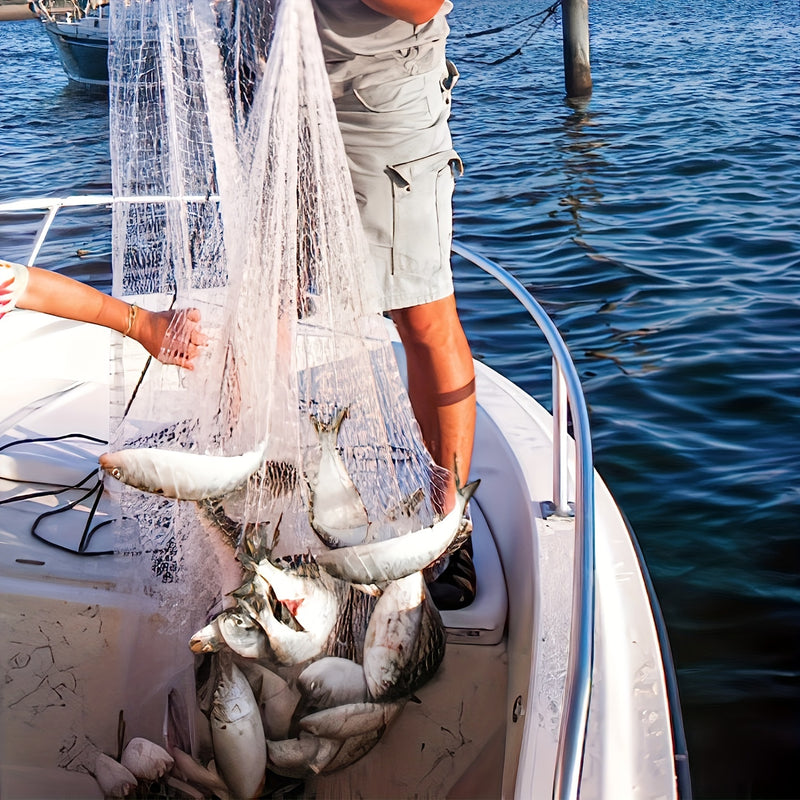 1 Set, 4ft Fishing Casting Net with Sinker Weights - Ideal for Saltwater Fishing Trap and Bait Cage, Perfect for Catching Shrimp and Crabs, Durable Nylon Blend, Handmade American Fishing Nets, Outdoor Gear
