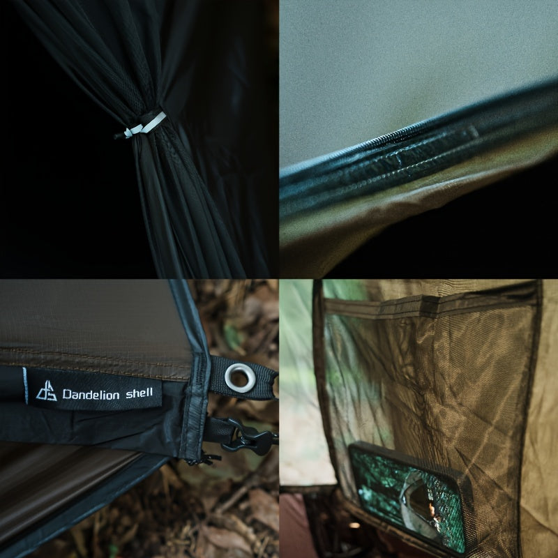 Hot Tent with Stove Jack Camping Tent Winter Tent 4 Season Tent 1-2 Person Backpacking for Camping Hiking Hunting Fishing Waterproof Windproof Lightweight 153 x 67 x 43 (inches)