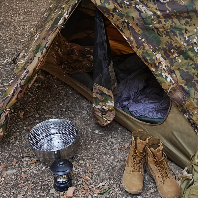 [Durable Outdoor Tent] Portable Outdoor Tent | Durable Build, Single Person, Camouflage Pattern, Breathable 210T Fabric, Includes Storage Bag & Ground Stakes - Perfect for Camping, Hiking, Hunting & Fishing, Camping Accessori