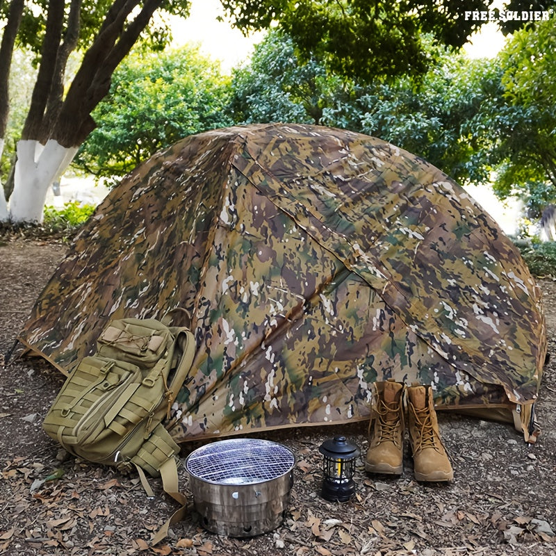 [Durable Outdoor Tent] Portable Outdoor Tent | Durable Build, Single Person, Camouflage Pattern, Breathable 210T Fabric, Includes Storage Bag & Ground Stakes - Perfect for Camping, Hiking, Hunting & Fishing, Camping Accessori