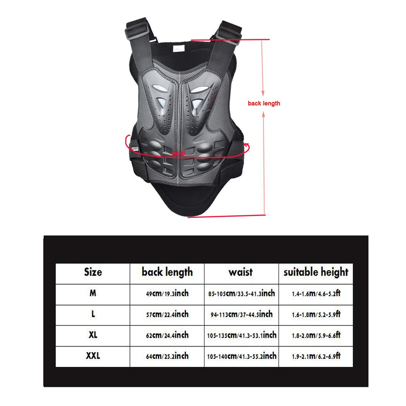 [Popular Choice] CHCYCLE Adjustable Motorcycle Vest - Breathable & Lightweight Armor for Dirt Biking, Mountain Riding & Off-Road Racing | Comfort Padding & Durable PE Shell Protection, Riding Chest Back Protector, Adults