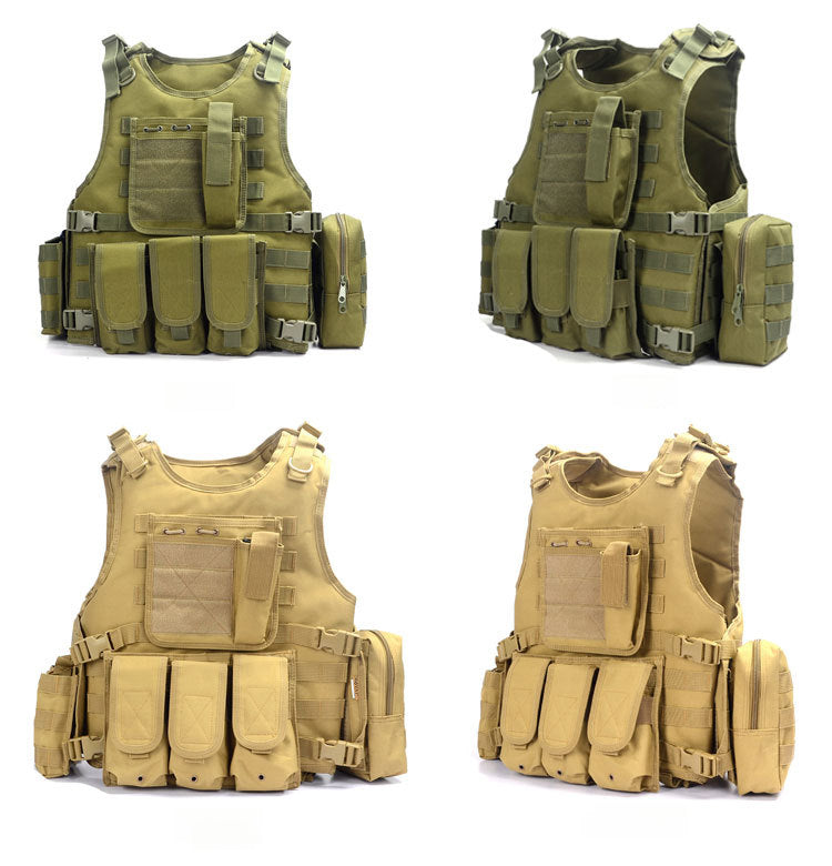 [Tactical Survival Vest] Lightweight Adjustable 1pc Multifunctional Tactical Survival Vest with MOLLE Webbing, Durable Polyester, Black, for Camping, Fishing, Hunting, Outdoor Training, and Adventure, Perfect Gift for Men, Ca