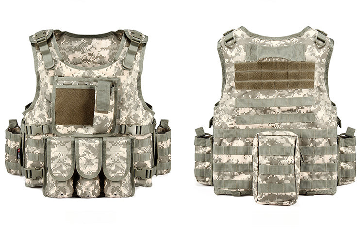 [Tactical Survival Vest] Lightweight Adjustable 1pc Multifunctional Tactical Survival Vest with MOLLE Webbing, Durable Polyester, Black, for Camping, Fishing, Hunting, Outdoor Training, and Adventure, Perfect Gift for Men, Ca