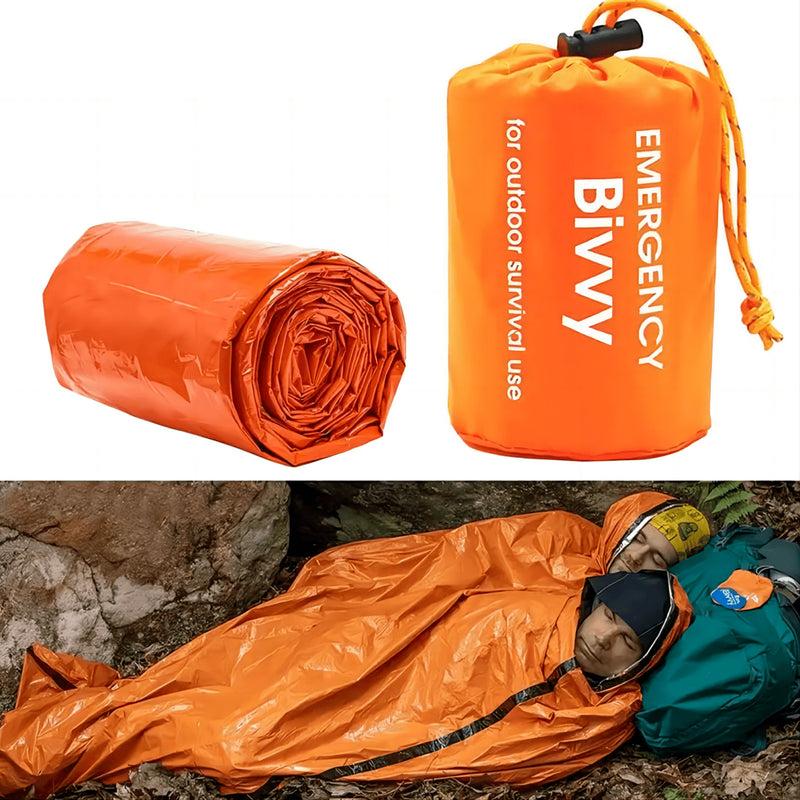 1pc Lightweight Emergency Sleeping Bag, Survival Bivy Sack, Emergency Blanket, Survival Gear For Outdoor Hiking Camping