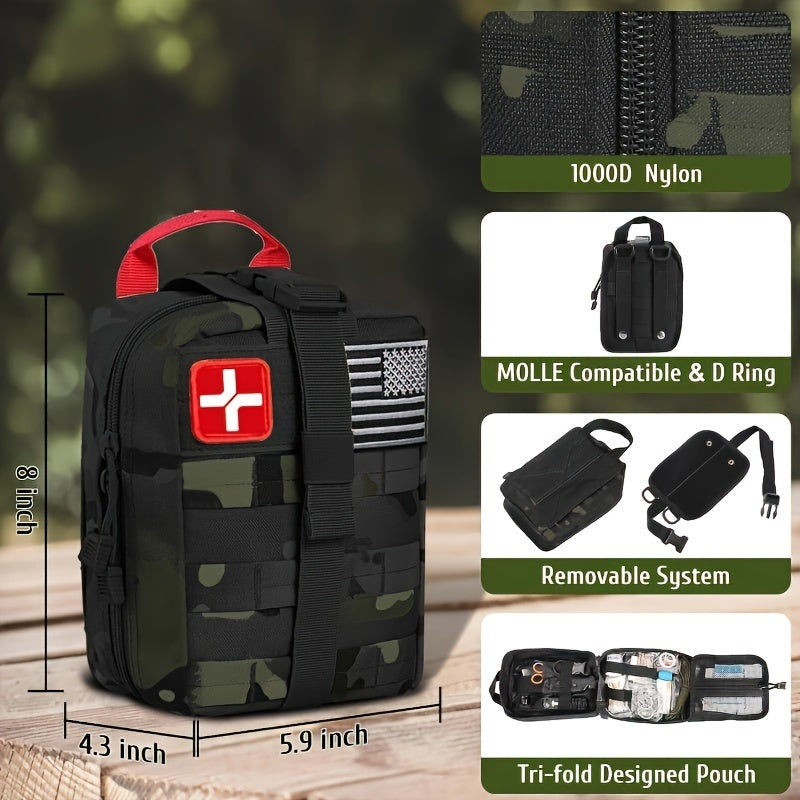 Survival First Aid Kit, 170pcs Survival Kits, Trauma Kit With Essential Survival Gear Emergency Supplies For Hiking Camping Backpacking Outdoor Adventure