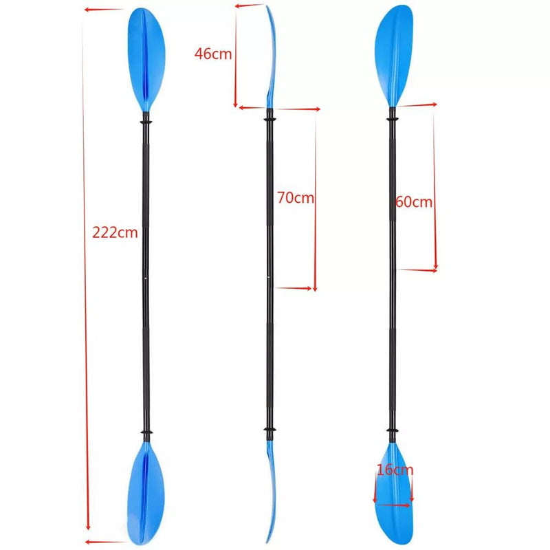Double-Ended Kayak Paddle 87.4in222cm Aluminum Alloy Shaft Kayaking Boating Canoeing Oar Durable & Stiff Canoe Paddle