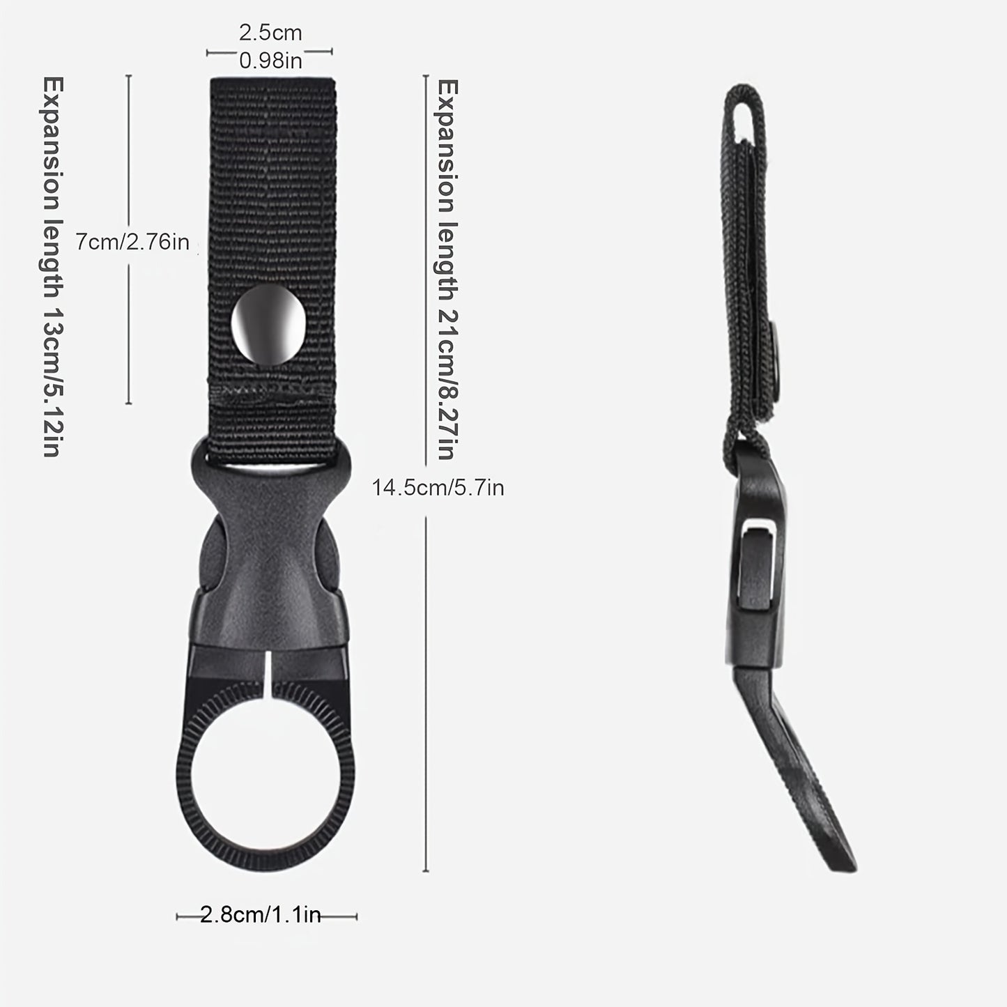 Water Bottle Clips, Portable Water Bottle Ring Holder Hanging Buckle Clip Nylon Webbing Strap for Outdoor Camping Hiking Mountaineering