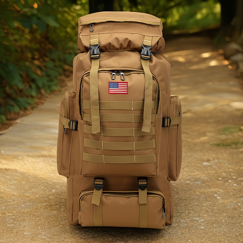 80L Tactical Backpack - Waterproof, Durable Oxford Fabric Daypack for Hiking, Hunting & Camping - Green Camo - For Outdoor Enthusiasts - Ideal for Hiking, Camping & Travel