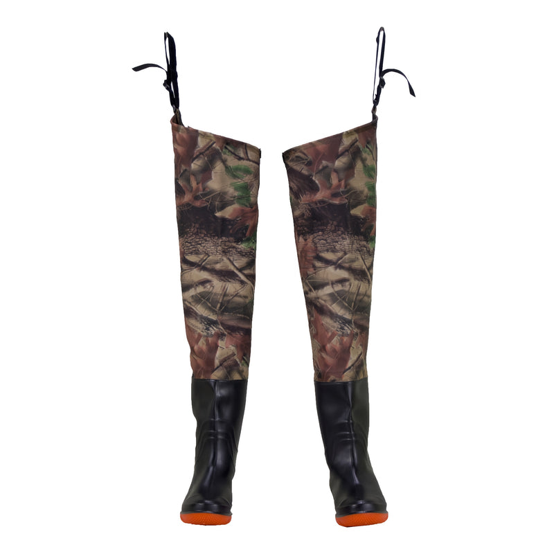 1 Pair of Camouflage Pattern Waterproof PVC Coated Wading Pants with Sturdy Buckskin Ankle Boots - Ideal for Fishing & Agriculture, Durable Outdoor Gear, Fishing Accessory