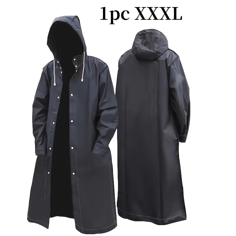 Black Fashion Adult Waterproof Long Raincoat Women&