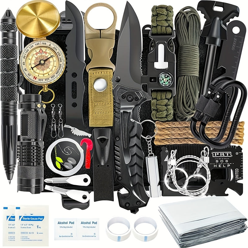 Survival, 37/142/170pcs Professional Survival Gear And Equipment With Molle Pouch.Outdoor Shovel. Outdoor Multifunctional Tool.for Men Dad Husband Who Likes Camping Outdoor Adventure
