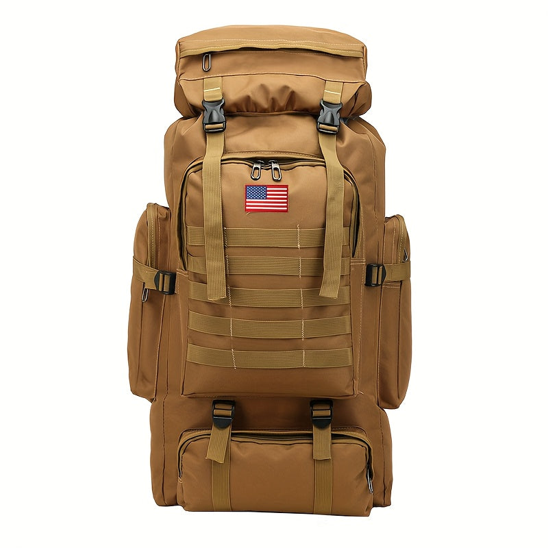 80L Tactical Backpack - Waterproof, Durable Oxford Fabric Daypack for Hiking, Hunting & Camping - Green Camo - For Outdoor Enthusiasts - Ideal for Hiking, Camping & Travel