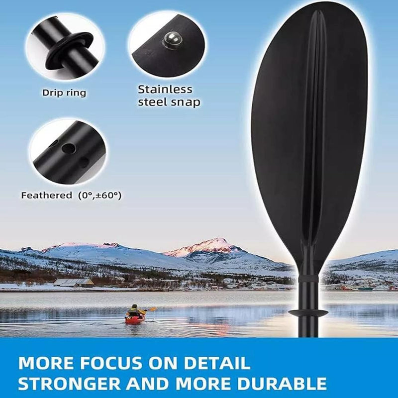 Double-Ended Kayak Paddle 87.4in222cm Aluminum Alloy Shaft Kayaking Boating Canoeing Oar Durable & Stiff Canoe Paddle