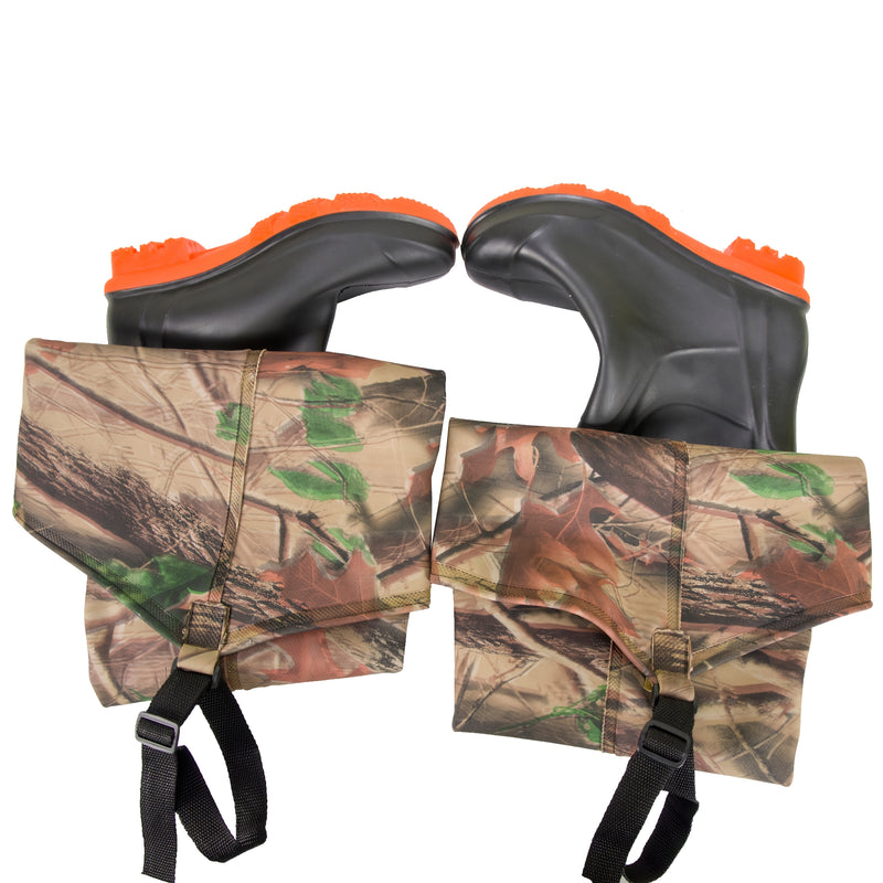 1 Pair of Camouflage Pattern Waterproof PVC Coated Wading Pants with Sturdy Buckskin Ankle Boots - Ideal for Fishing & Agriculture, Durable Outdoor Gear, Fishing Accessory
