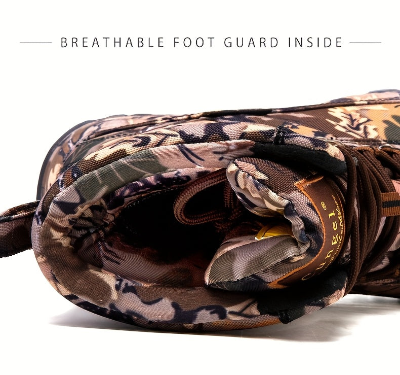 [Slip-Resistant Camo Boots] High-Top Camo Hiking & Hunting Boots | Slip-Resistant, Breathable, Durable Nylon Upper & Rubber Sole | Men&