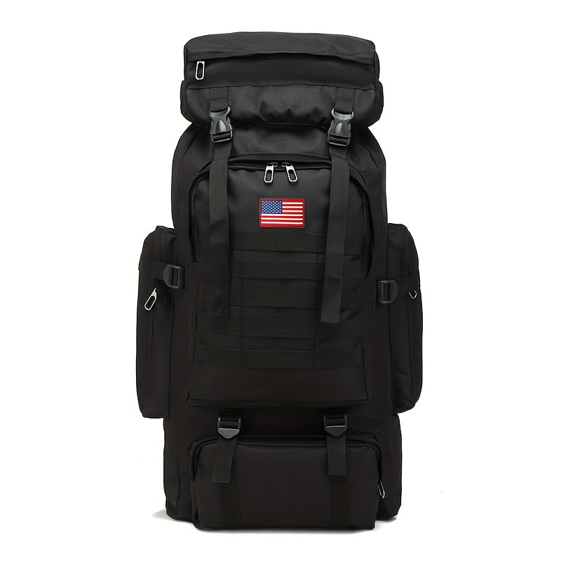 80L Tactical Backpack - Waterproof, Durable Oxford Fabric Daypack for Hiking, Hunting & Camping - Green Camo - For Outdoor Enthusiasts - Ideal for Hiking, Camping & Travel