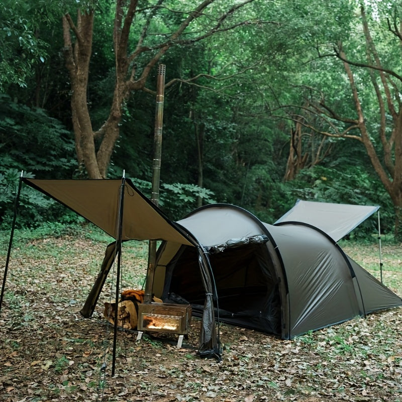 Hot Tent with Stove Jack Camping Tent Winter Tent 4 Season Tent 1-2 Person Backpacking for Camping Hiking Hunting Fishing Waterproof Windproof Lightweight 153 x 67 x 43 (inches)