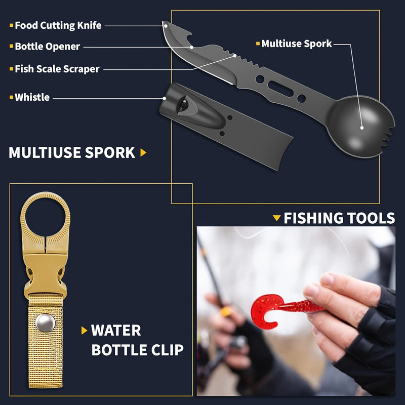 Gifts For Men Dad Husband, Survival Kits 27 In 1 Camping Accessories Tactical Gear Fishing Equipment For Camping Hiking Hunting Outdoor Adventure