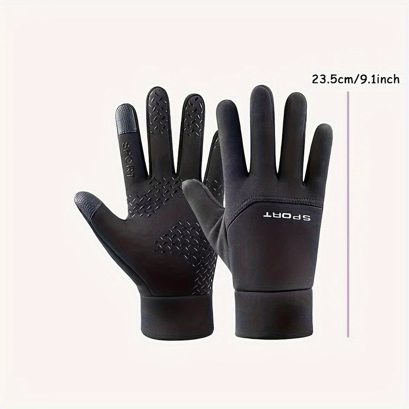 Autumn and Winter Outdoor Plus Velvet Cold Safeguard Gloves, Sports Riding Ski Touch Screen Gloves, Men&