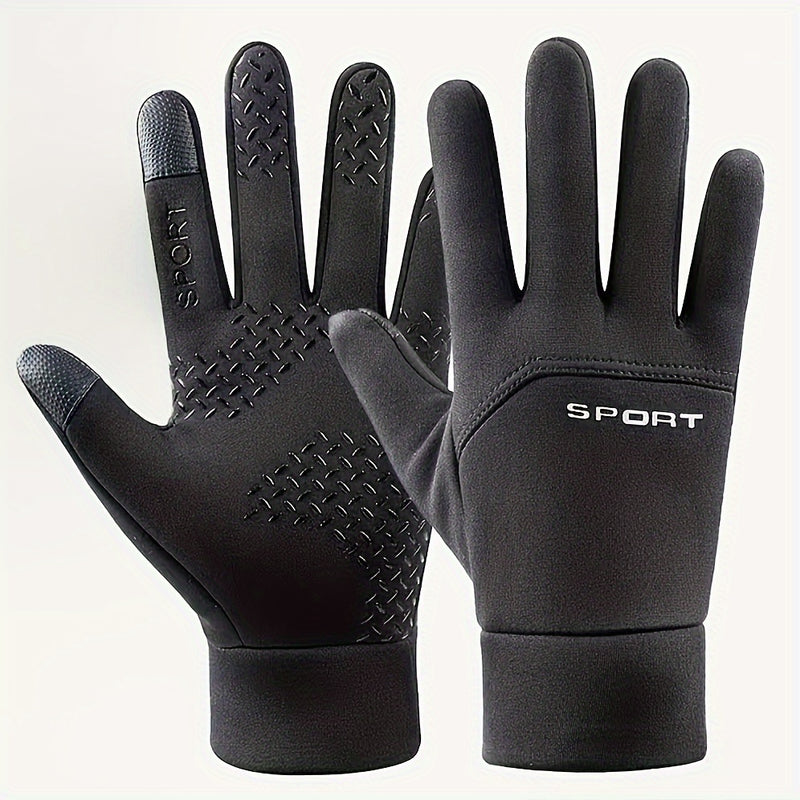 Autumn and Winter Outdoor Plus Velvet Cold Safeguard Gloves, Sports Riding Ski Touch Screen Gloves, Men&