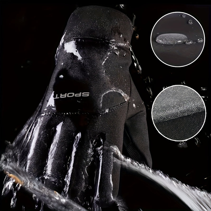 Autumn and Winter Outdoor Plus Velvet Cold Safeguard Gloves, Sports Riding Ski Touch Screen Gloves, Men&