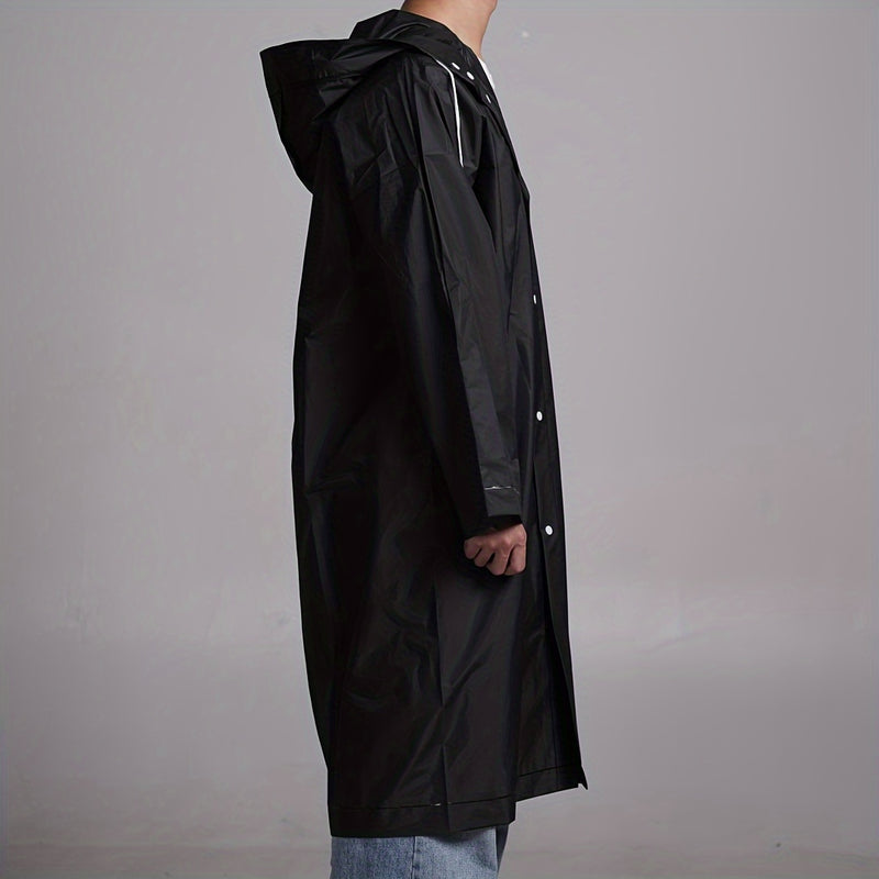 Black Fashion Adult Waterproof Long Raincoat Women&