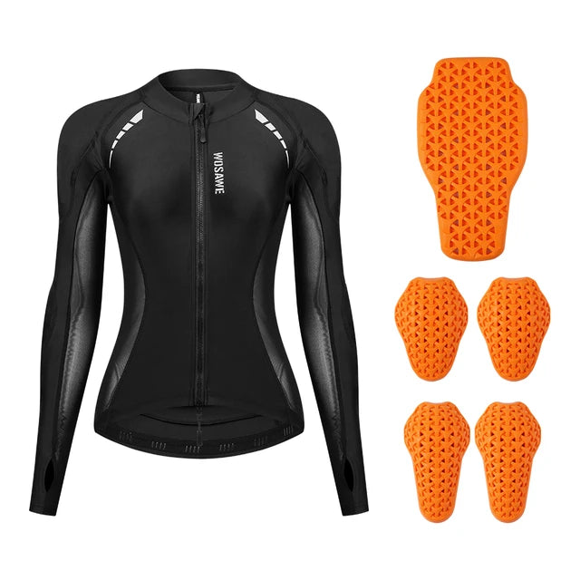 WOSAWE Women Motorcycle Jacket Body Armor CE Certified Summer Downhill Motocross Riding Clothing Protection Racing Reflective