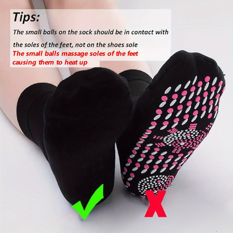 1 Pair Of Self-Heating Socks, Comfortable Elastic Resistant To Penetration Heating Socks Warm And Cold-Resistant Cotton Socks For Outdoor Activities, Skiing, Snowboarding, Hiking