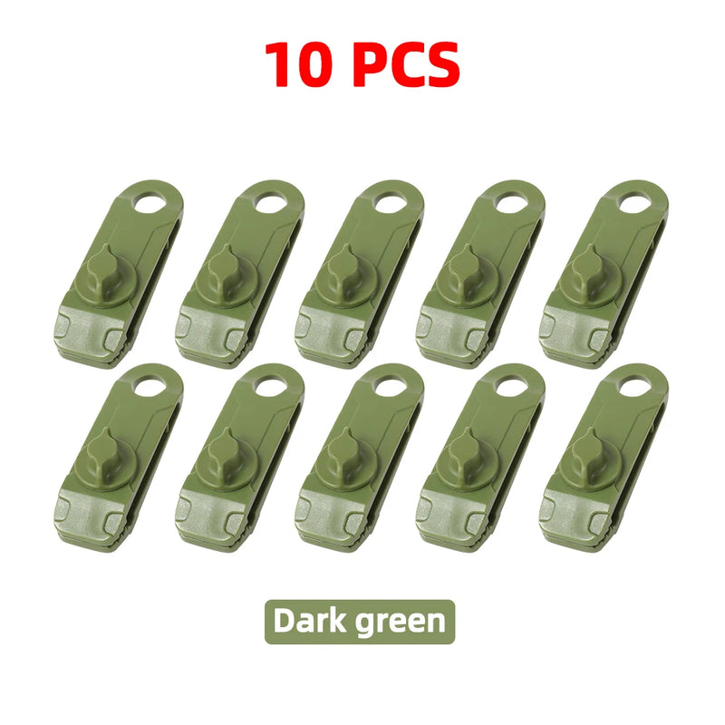 10PC Awning Clamp Tarp Clips Heavy Duty Lock Grip Tent Fasteners Clips Pool Awning Bungee Cord Car Tighten for Outdoor Camping