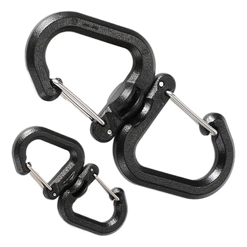 Double Carabiner Keychain Keychain Locking Hooks Portable S Chain Hooks Multi-Use Backpack Keychain Carabiner With 360 Degree
