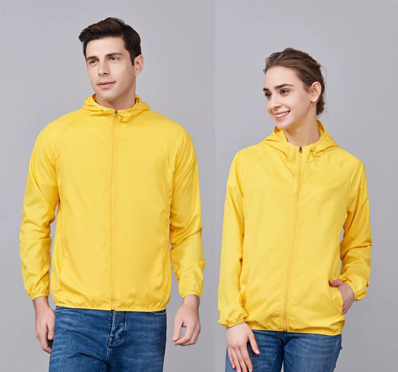 JNLN Unisex Hiking Jackets Waterproof Sun Protection Windbreaker Men Women Camping Climbing Outdoor Rain Coat Portable Clothes