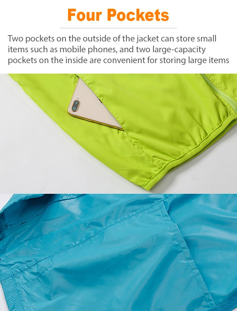 JNLN Unisex Hiking Jackets Waterproof Sun Protection Windbreaker Men Women Camping Climbing Outdoor Rain Coat Portable Clothes