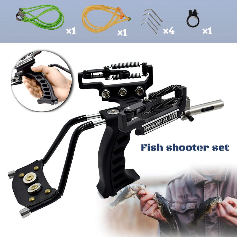 Professional Slingshot Metal Laser Fishing Hunting Catapult Outdoor Shooting Sports High Duty Powerful Sling Shot Arrow Rest