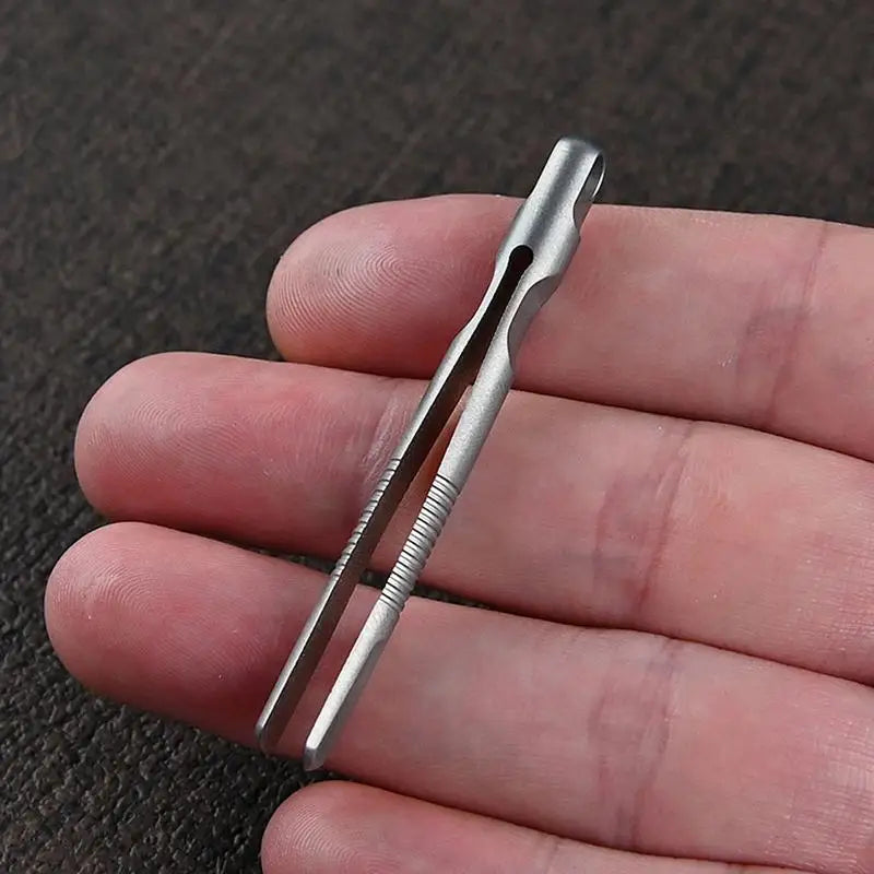 Titanium Tweezers Lightweight Keychain Tweezers Strong Hold Tweezers Clips For Outdoor Adventures Outdoor Gadget Mini Tool