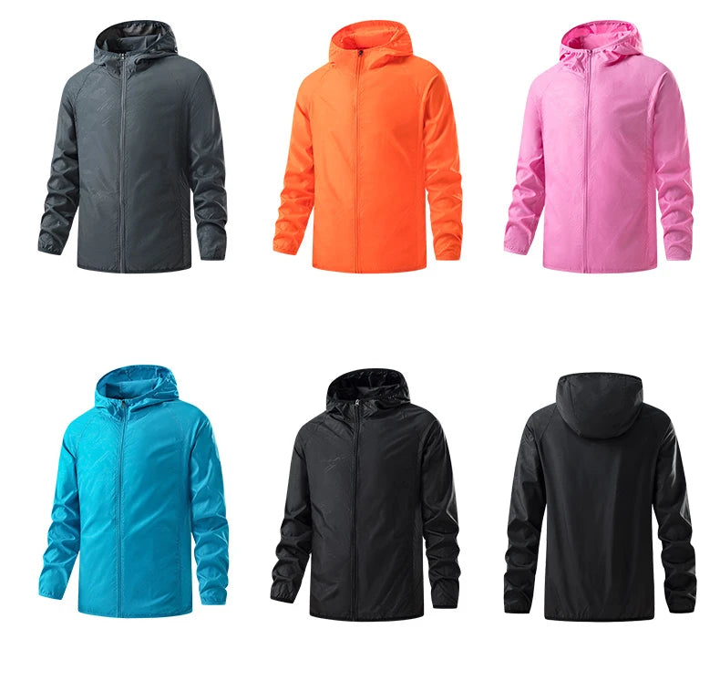 JNLN Unisex Hiking Jackets Waterproof Sun Protection Windbreaker Men Women Camping Climbing Outdoor Rain Coat Portable Clothes