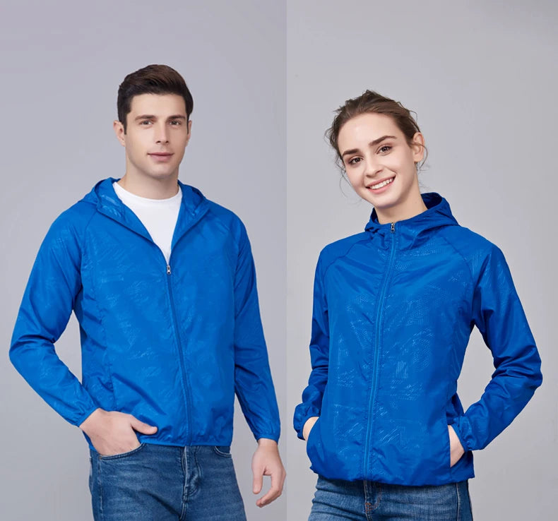 JNLN Unisex Hiking Jackets Waterproof Sun Protection Windbreaker Men Women Camping Climbing Outdoor Rain Coat Portable Clothes
