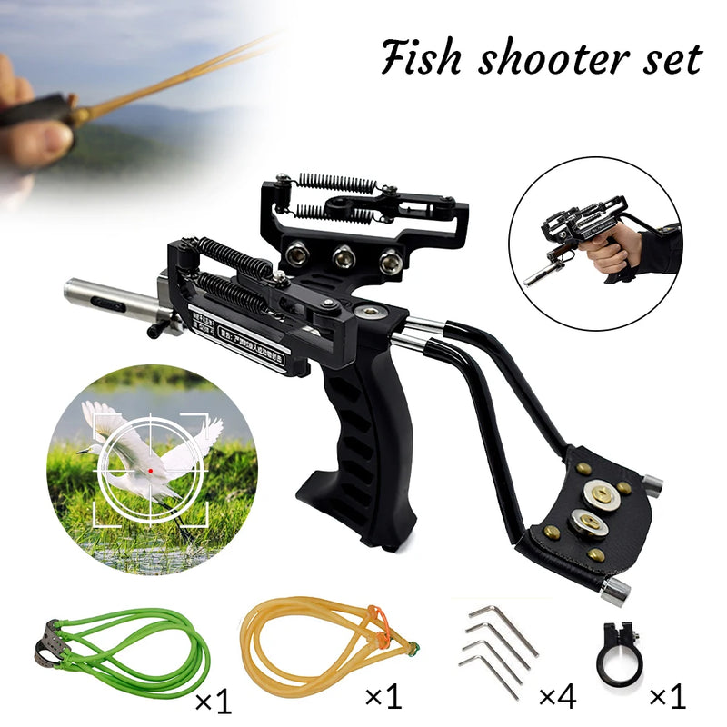 Professional Slingshot Metal Laser Fishing Hunting Catapult Outdoor Shooting Sports High Duty Powerful Sling Shot Arrow Rest