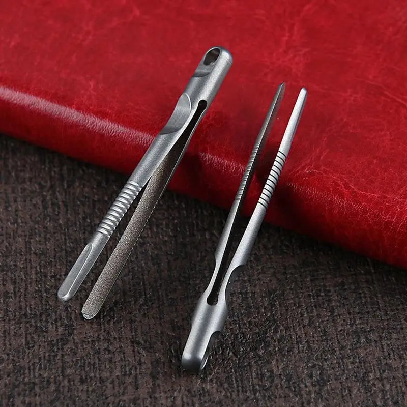 Titanium Tweezers Lightweight Keychain Tweezers Strong Hold Tweezers Clips For Outdoor Adventures Outdoor Gadget Mini Tool
