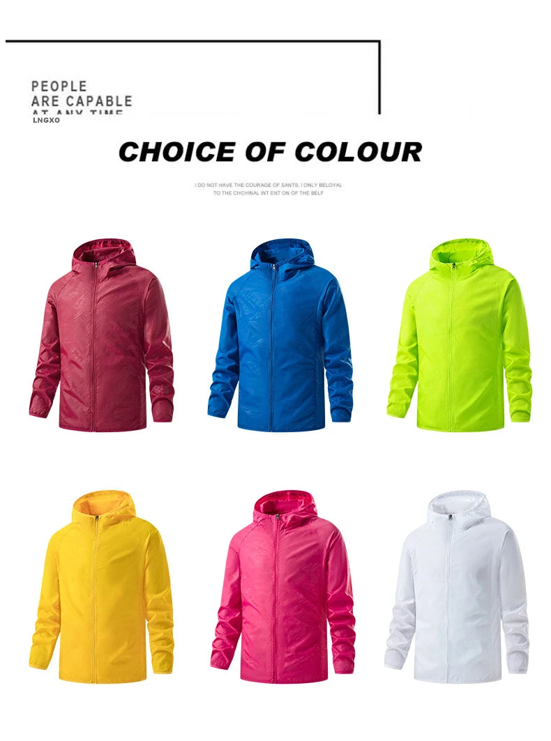 JNLN Unisex Hiking Jackets Waterproof Sun Protection Windbreaker Men Women Camping Climbing Outdoor Rain Coat Portable Clothes