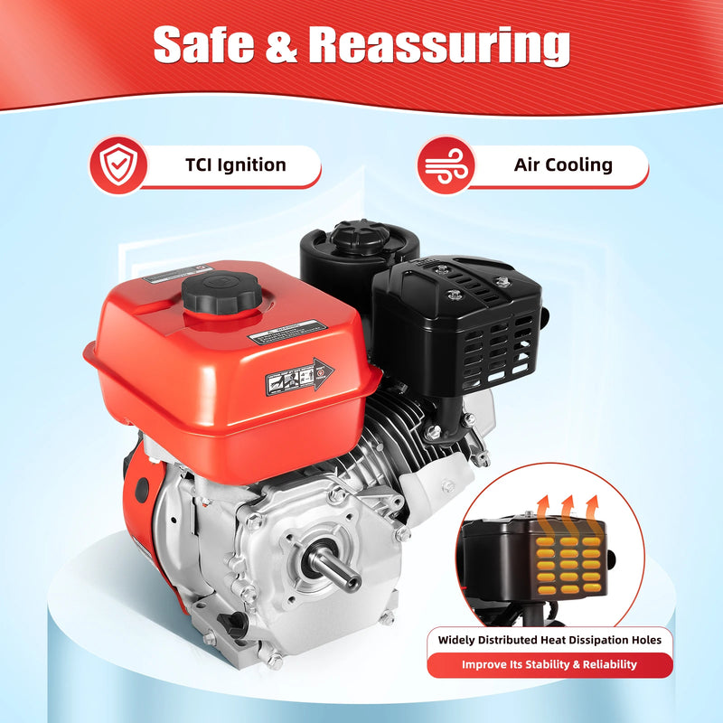 7.5HP 4 Stroke Outboard Motor 212CC 4000W 3600Rpm Gasoline Fishing Boat Engine Manual Start TCI Air-Cooling System with Bracket