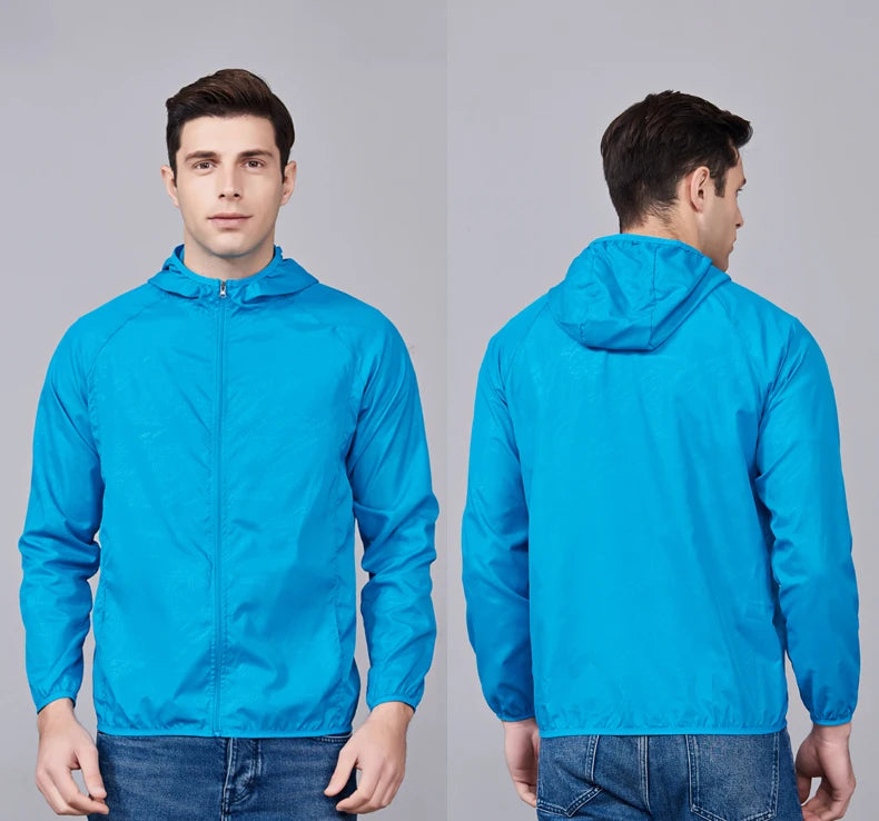 JNLN Unisex Hiking Jackets Waterproof Sun Protection Windbreaker Men Women Camping Climbing Outdoor Rain Coat Portable Clothes