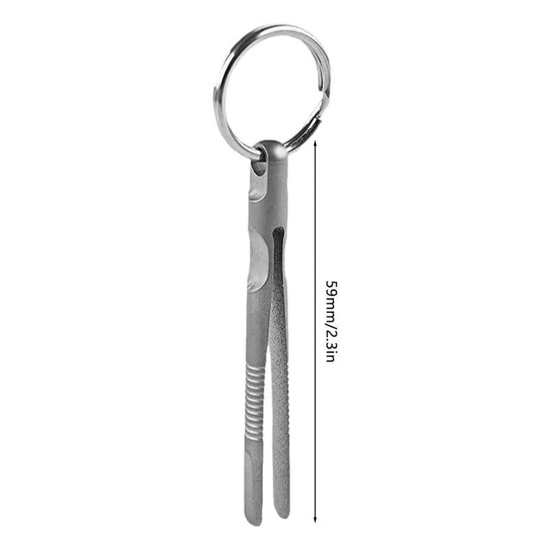 Titanium Tweezers Lightweight Keychain Tweezers Strong Hold Tweezers Clips For Outdoor Adventures Outdoor Gadget Mini Tool