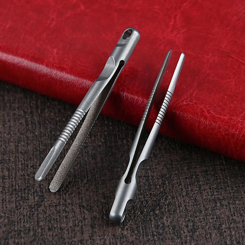 Titanium Tweezers Lightweight Keychain Tweezers Strong Hold Tweezers Clips For Outdoor Adventures Outdoor Gadget Mini Tool