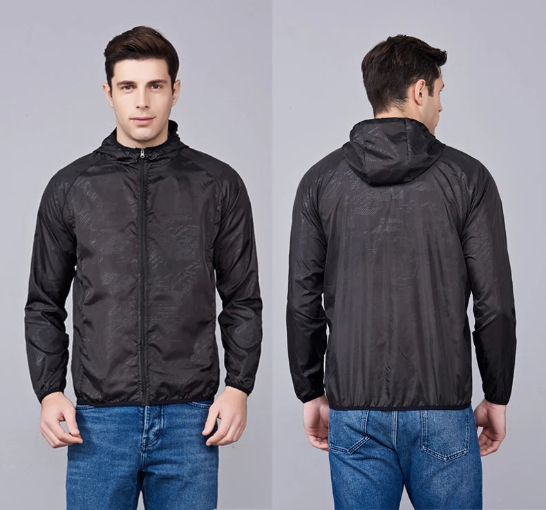 JNLN Unisex Hiking Jackets Waterproof Sun Protection Windbreaker Men Women Camping Climbing Outdoor Rain Coat Portable Clothes