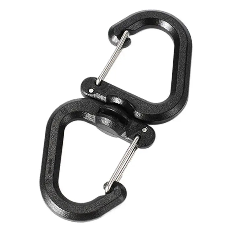 Double Carabiner Keychain Keychain Locking Hooks Portable S Chain Hooks Multi-Use Backpack Keychain Carabiner With 360 Degree
