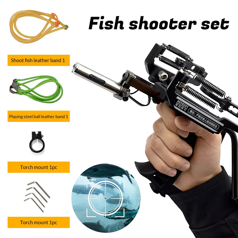 Professional Slingshot Metal Laser Fishing Hunting Catapult Outdoor Shooting Sports High Duty Powerful Sling Shot Arrow Rest