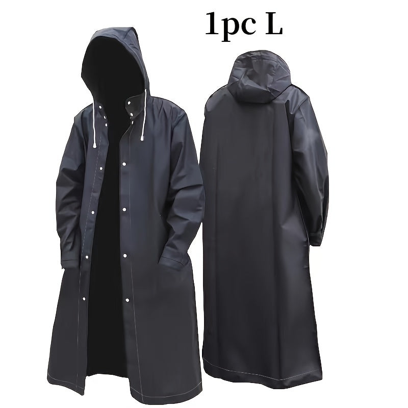 Black Fashion Adult Waterproof Long Raincoat Women&