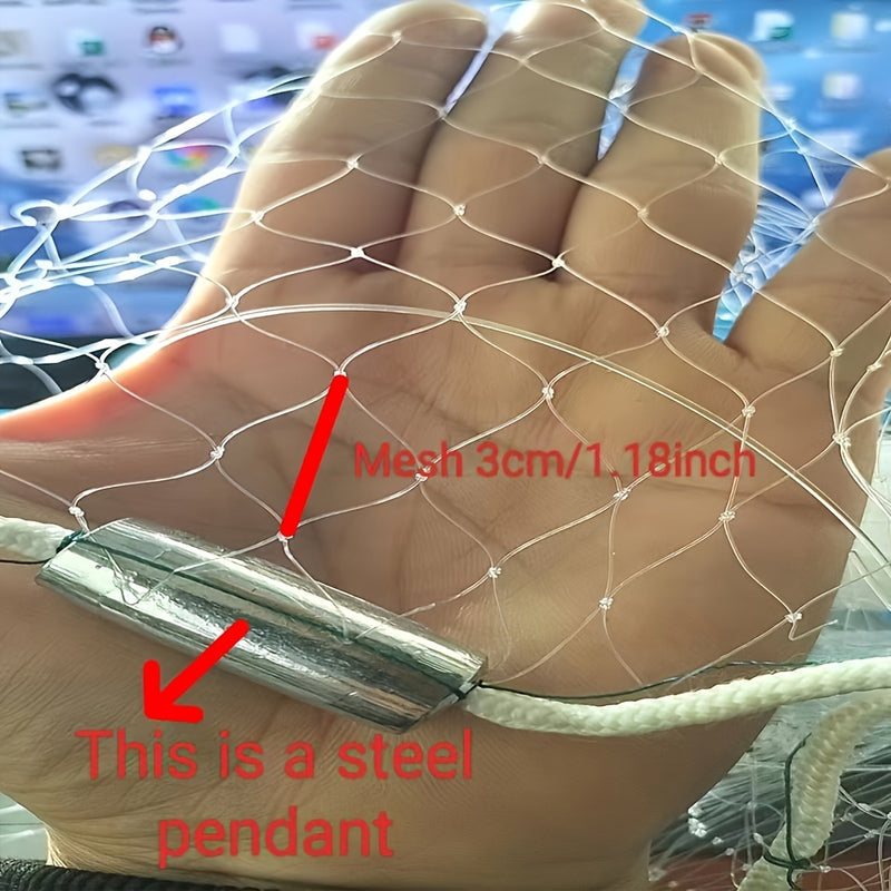 1 Set, 4ft Fishing Casting Net with Sinker Weights - Ideal for Saltwater Fishing Trap and Bait Cage, Perfect for Catching Shrimp and Crabs, Durable Nylon Blend, Handmade American Fishing Nets, Outdoor Gear